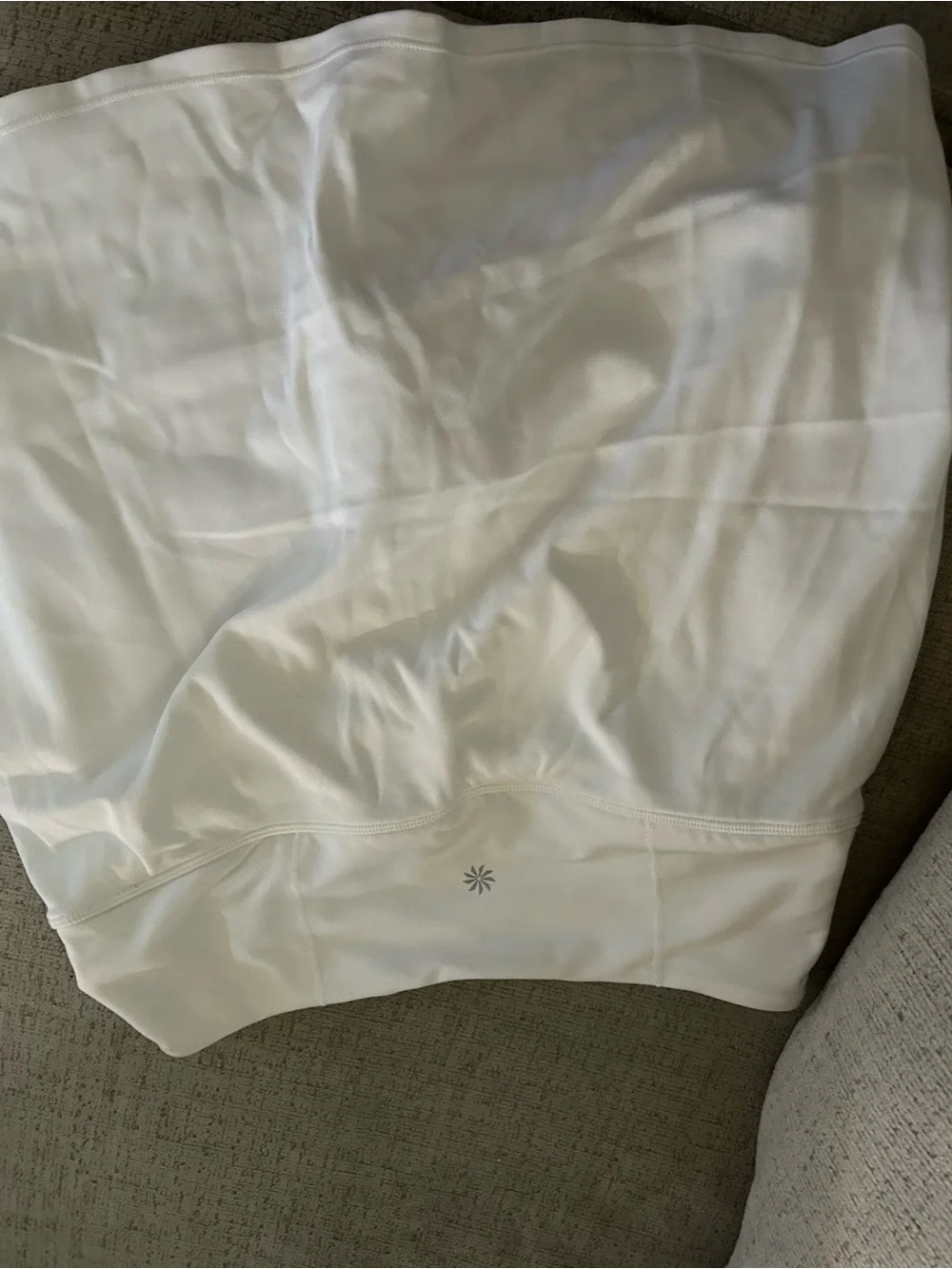 Athleta White Athletic Skort with Zipper Pockets